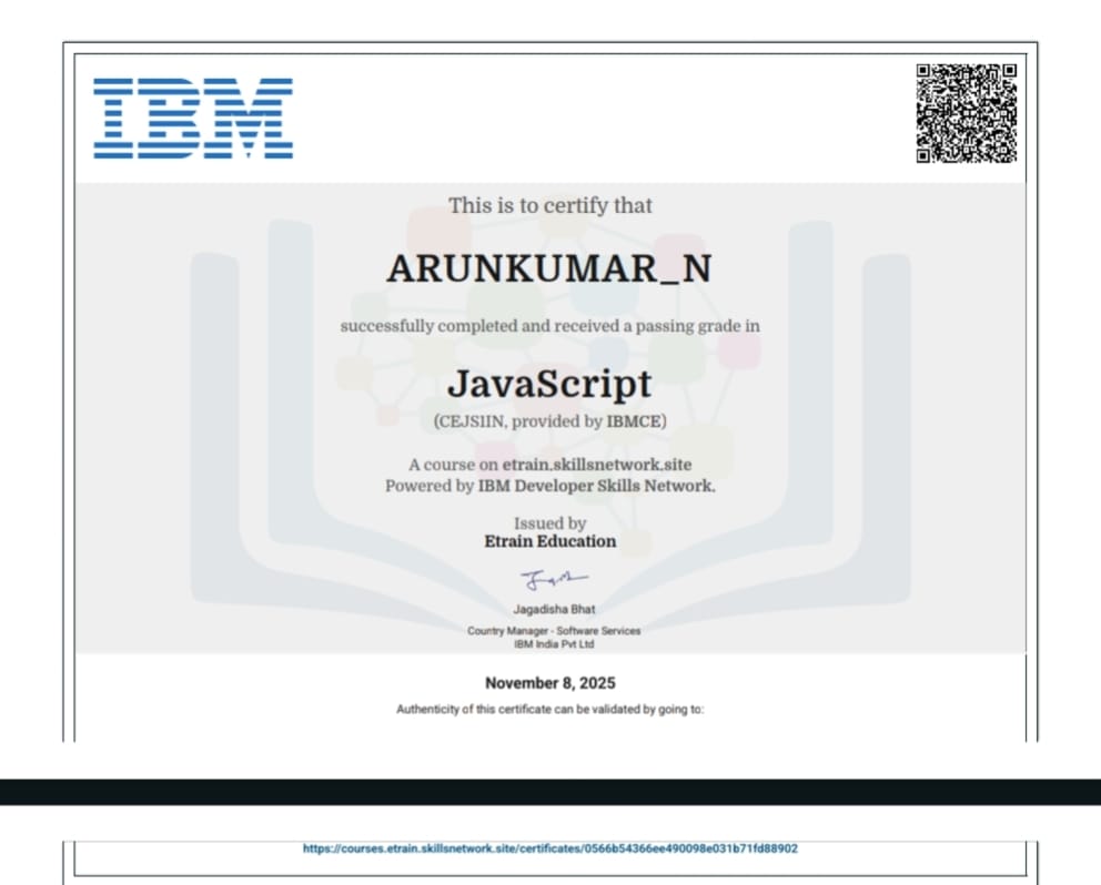 IBM JavaScript Certificate